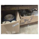 3 boxes glassware