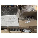 3 boxes glassware