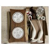 2 Boxes - Mid-Century Hot Plate & Decor Items