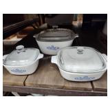 3 Corning ware dishes