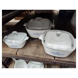 3 Corning ware dishes