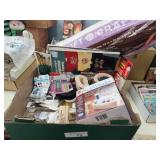 Poly fill, yardstick, sewing items