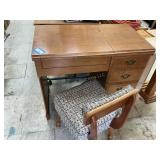 Sewing Machine Cabinet & Chair