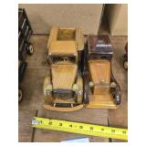 2 wooden cars