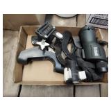 Bushnell spotting scope and 2 rod holders