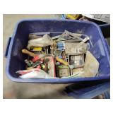 Tote of assorted hardware