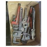 Assorted pipe wrenches