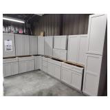 15pc Stone Harbor Grey cabinet set with pantry