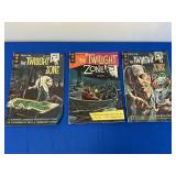 3 Gold Key Comics - Twilight Zone # 20, 21, 24