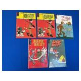 5 Beetle Bailey Comics - Gold Key & King -1960s