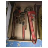 Assorted pipe wrenches