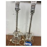 2 Vintage Lamps - Clear Glass
