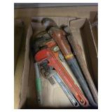 Assorted pipe wrenches