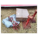 Jackstands, anchors, box and tarp