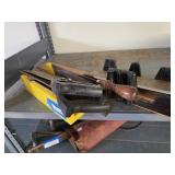 Assorted saws and miter boxes