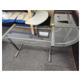 Glass corner desk