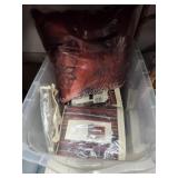 Tote with curtains and throw pillow