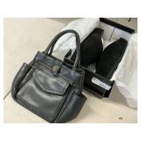 2 Items - Cushionaire Suede Shoes, sz 12 & Purse