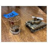 2 Lighters - Military Tank & Birdcage