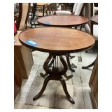 Two Vintage Lyre Base Tables