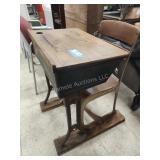 School desk and chair
