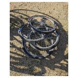 4 bicycle tires and rims