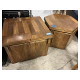 Two Large End Tables - 21" High