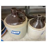 2 Stoneware Jugs - Both Cracked