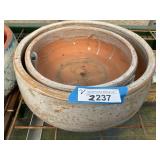 2 Decorative Pottery Planters