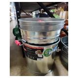 2 galvanized cans with lids