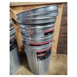 3 galvanized trash cans 20 gal with lids and grips