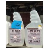 2 bottles Meyers tub and tile cleaner