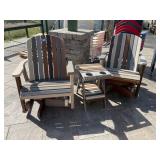 Composite swivel, rocking set with table