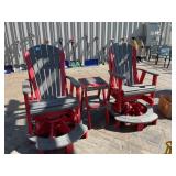 Composite swivel, rocking chairs and table