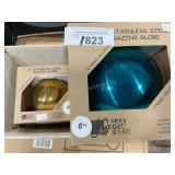 2 Small Steel Gazing Globes