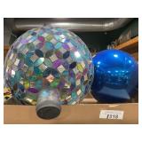 2 Gazing Globes Glass & Metal