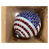 14" Glass Gazing Globe - USA Flag Motif