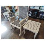 Outdoor Interiors eucalyptus rocker and table