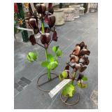 2 Metal Garden Decor Flowers