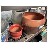 3 clay pots
