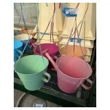 4 hanging Walter can planters