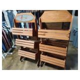 2 rolling bin racks