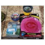 Citronella candles and lawn toys