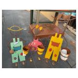 3 Metal Garden Decor Figures