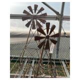 2 Metal Garden Decor Windmills