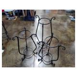 3 metal globe stands