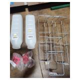 2 nursing bottles and 3 racks