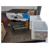 4 small wooden planters