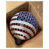 14" Glass Gazing Globe - USA Flag Motif