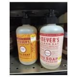 7 bottles Meyers hands soap